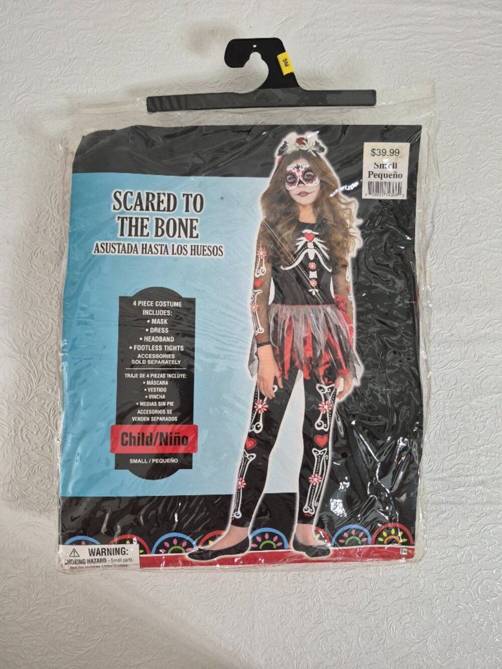 Sacred To The Bone Girl S Skeleton Tutu Legging Mask Black Red Halloween Costume